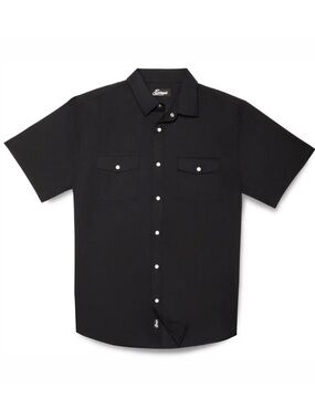 NWT 2XL Black Rambler EZ Care Pearl Snap Short Sleeve Shirt